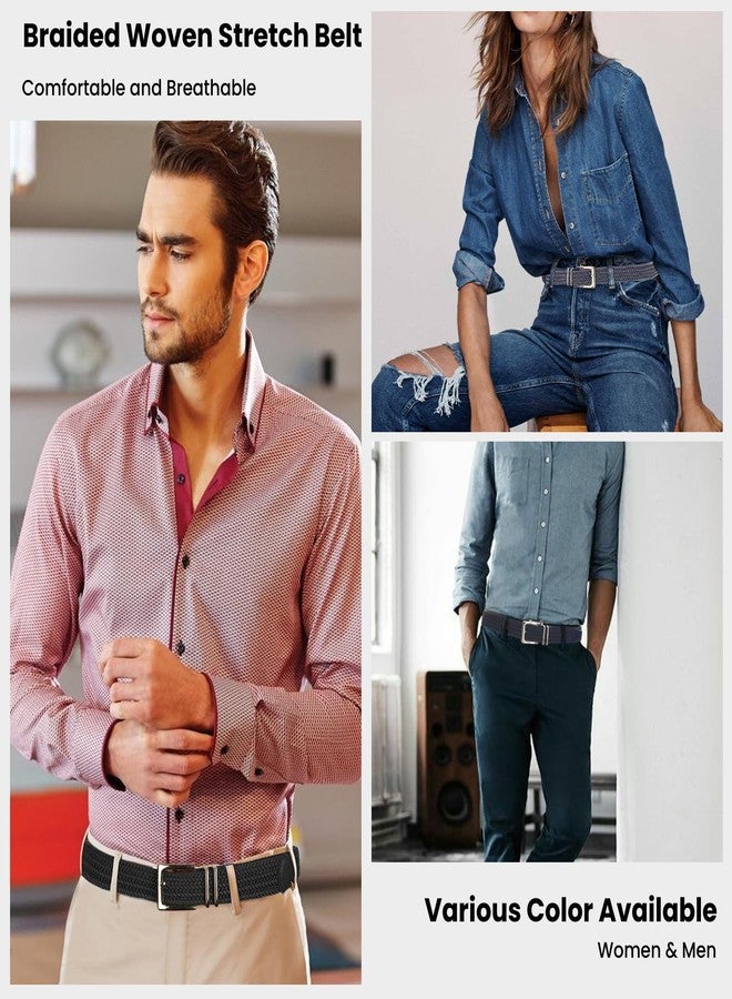 SNCEAW حزام مطاطي مضفر من SNCEAW، مناسب للرجال والنساء، حزام جولف نسائي، حزام جينز (أسود، مقاس متوسط: يناسب محيط الخصر من 33 إلى 36 بوصة) - Image 4